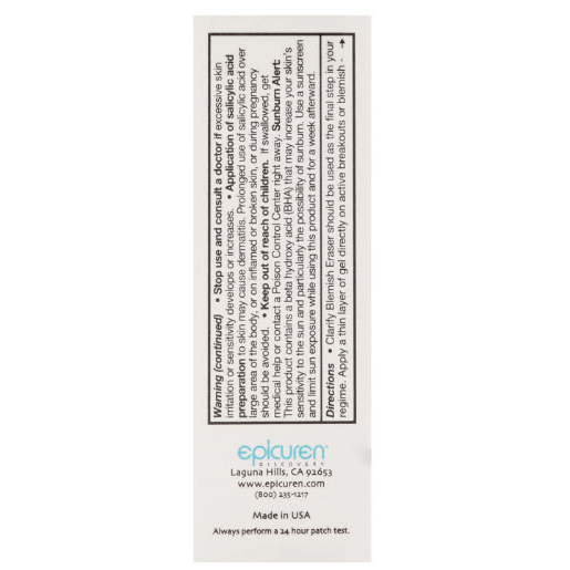 Epicuren Clarify Blemish Eraser Label
